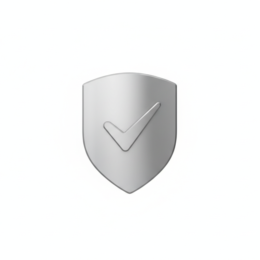 A shield icon with a clean-white backgroung