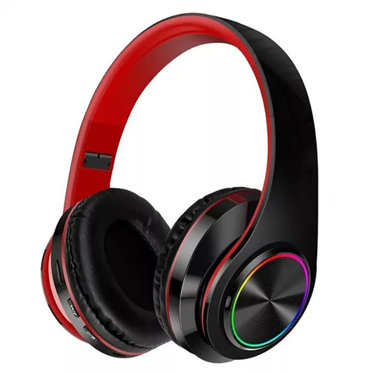 NNEOBA Wireless Bluetooth Headphone with Colorful Lights(Red)-0